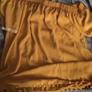 Yellow off shoulder top